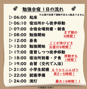 勉強合宿 1日の流れ|東京都杉並区の個別指導塾「一ツ橋進学塾」